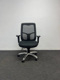 Ergonomic Gas Lift Chair with Arms-ErgoSelect-Black Mesh Back with Extra Thick Seat