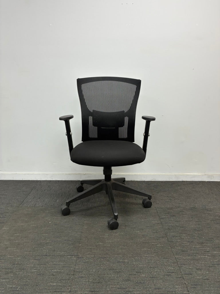 Ergonomic Gas Lift Chair with Armrests-Black Mesh Back