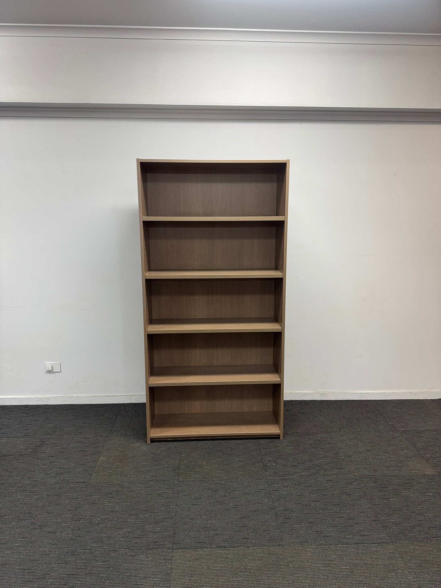 Bookcase with Solid Back-Walnut-1800mm high x 900mm wide