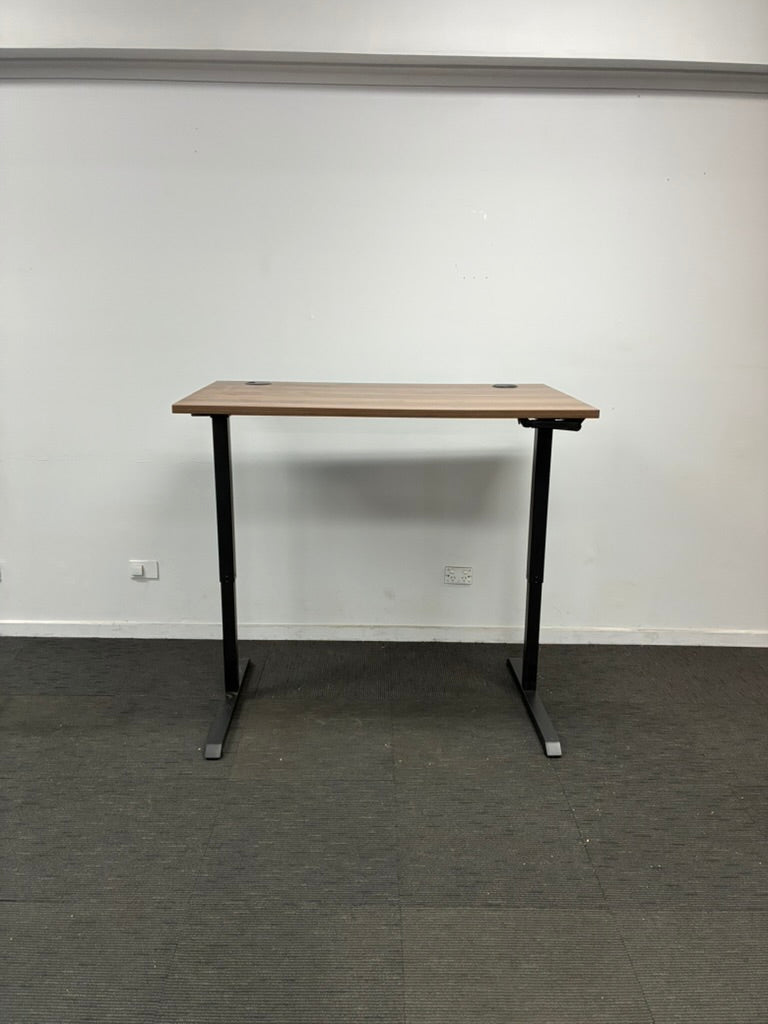 Manual Sit-Stand Height Adjustable Desk-Walnut-1200mm x 700mm