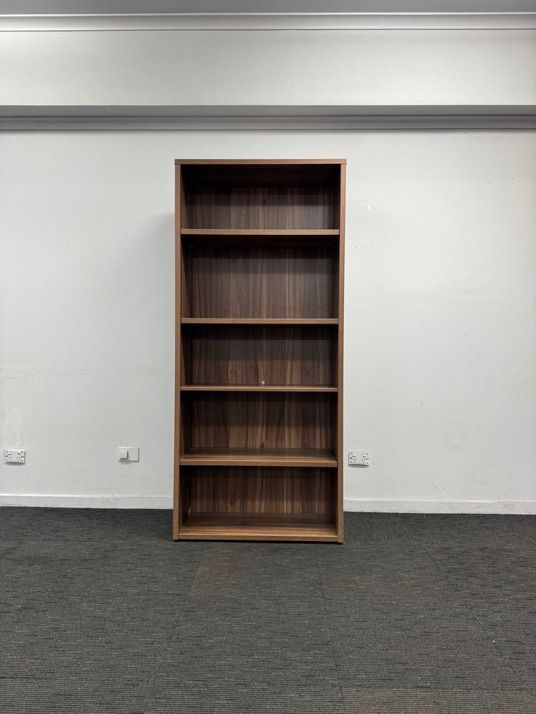Bookcase with Solid Back-Walnut-1800mm H x 800mm W
