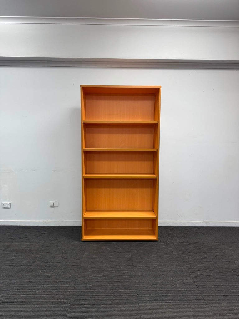Bookcase with Solid Back-Cherry-1800mm H x 900mm W