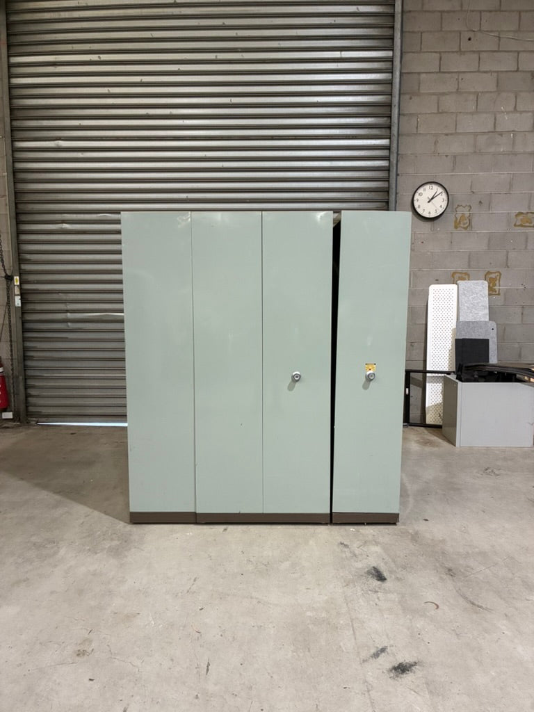 Brownbuilt Lockable 4-Bay Compactus-Light Blue-900mm W x 400mm D