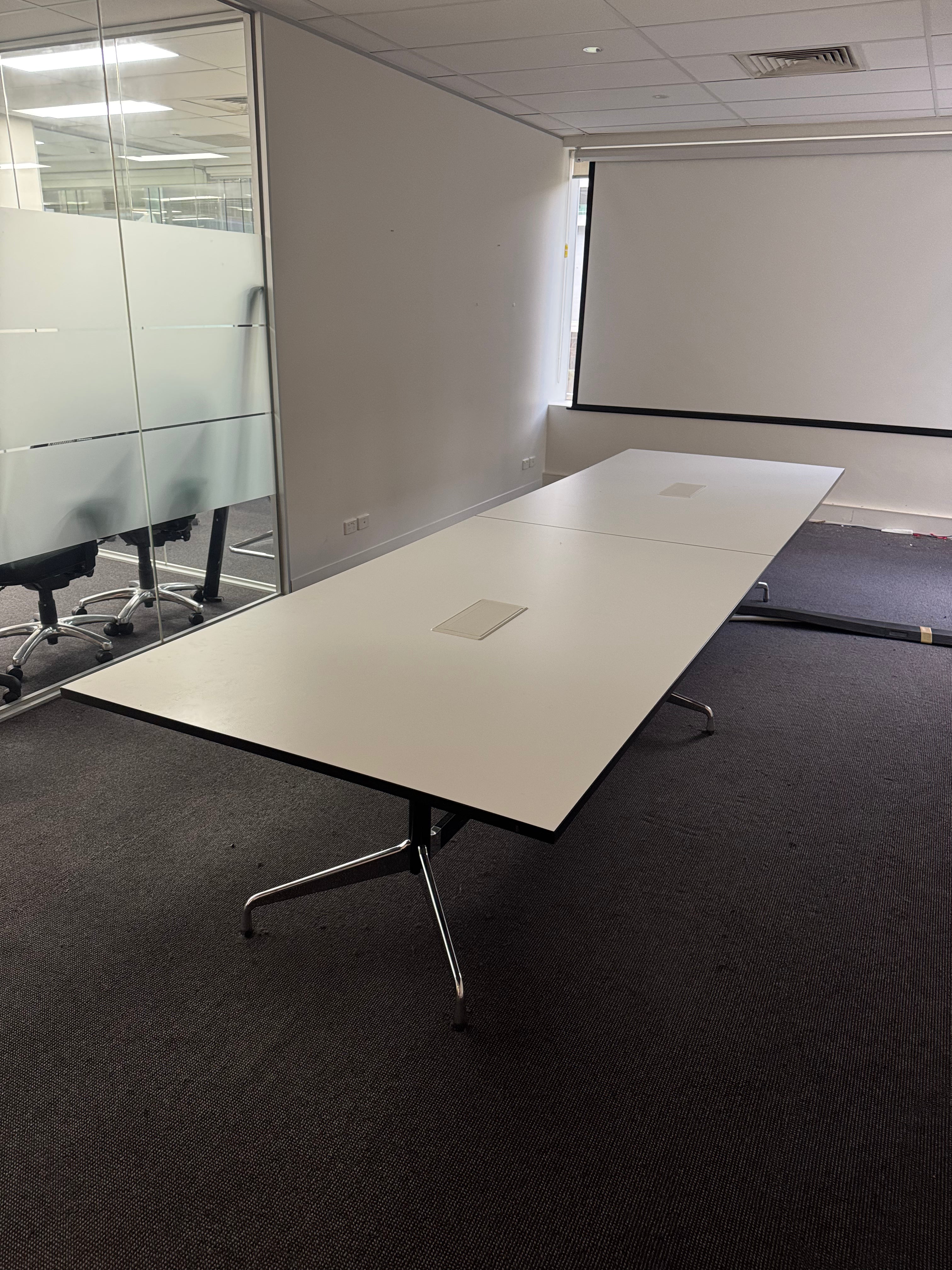 Rectangular Boardroom Table-White-4000mm x 1200mm