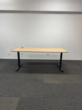 Straight Desk-Oak Top with Black Steel Legs-1800mm x 800mm