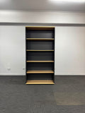 Bookcase with Solid Back-Lemon Tree with Dark Grey-1800mm x 900mm