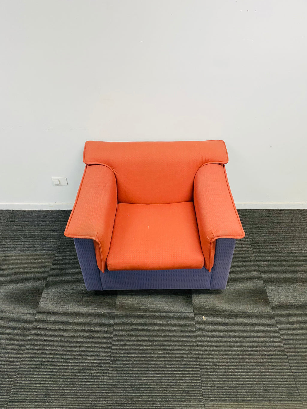Single Seater Couch/Sofa-Orange with Dark Grey-1020mm wide