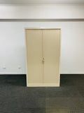 Sliding Door Tambour Cabinet-Beige-1800mm H x 1045mm W
