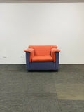 Single Seater Couch/Sofa-Orange with Dark Grey-1020mm wide
