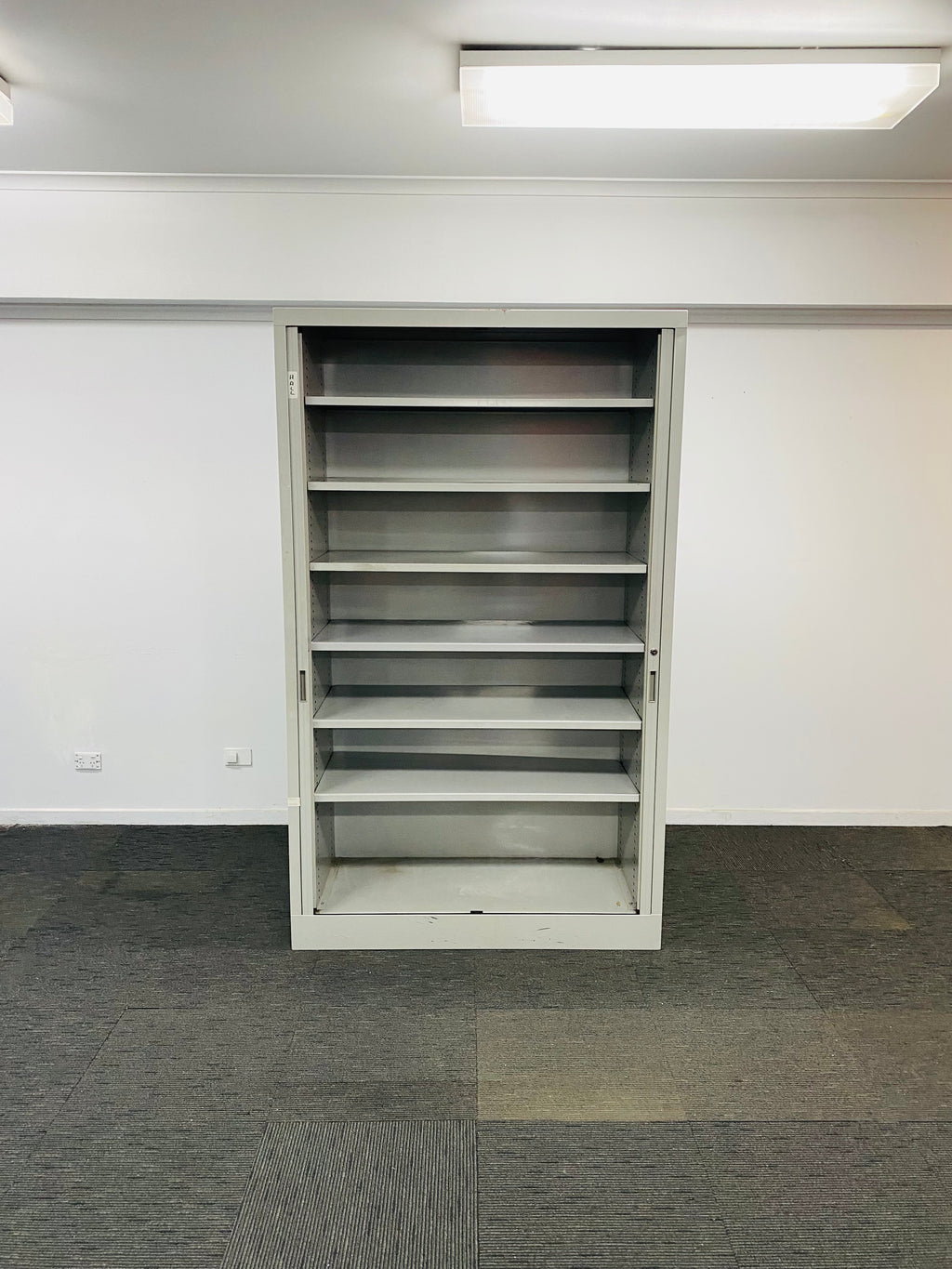 Sliding Door Tambour Cabinet-Light Grey-2000mm high x 1200mm wide