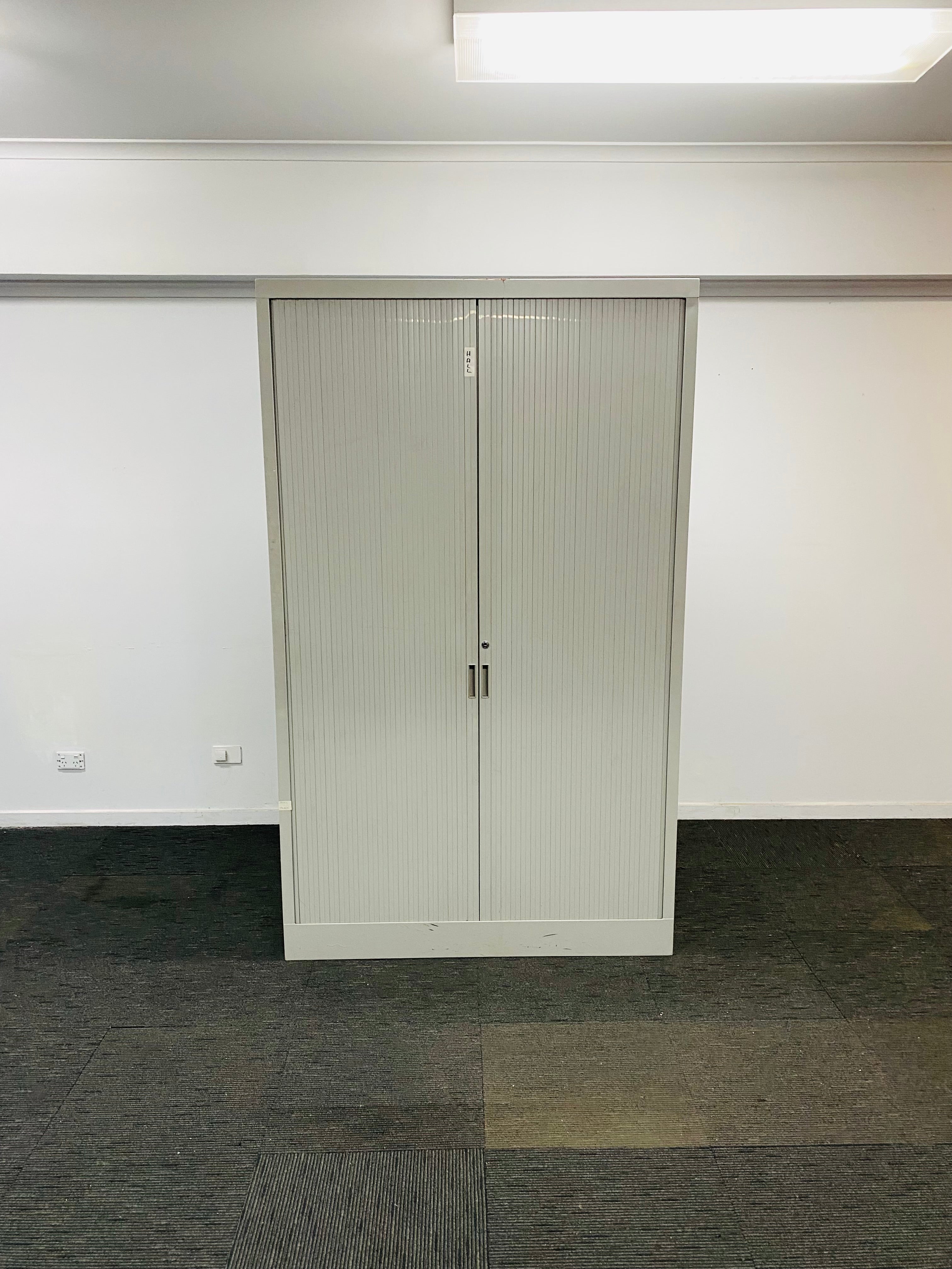 Sliding Door Tambour Cabinet-Light Grey-2000mm high x 1200mm wide