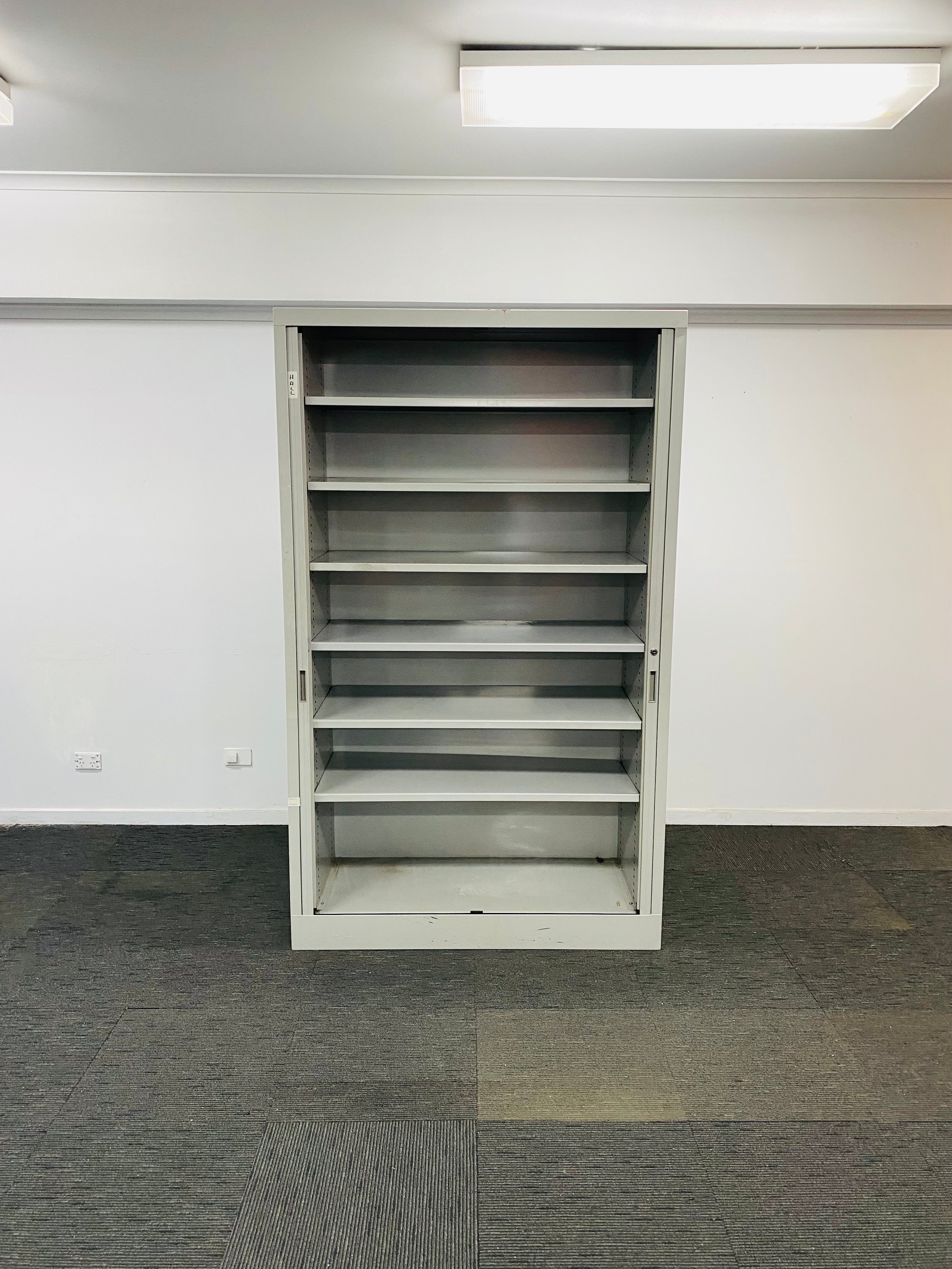 Sliding Door Tambour Cabinet-Light Grey-2000mm high x 1200mm wide