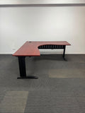 Corner Workstation-Jarrah Top with Black Steel Base-1800mm x 1800mm