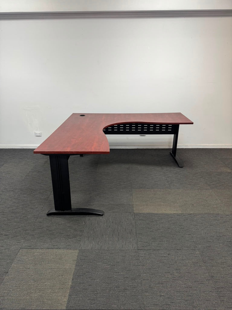 Corner Workstation-Jarrah Top with Black Steel Base-1800mm x 1800mm